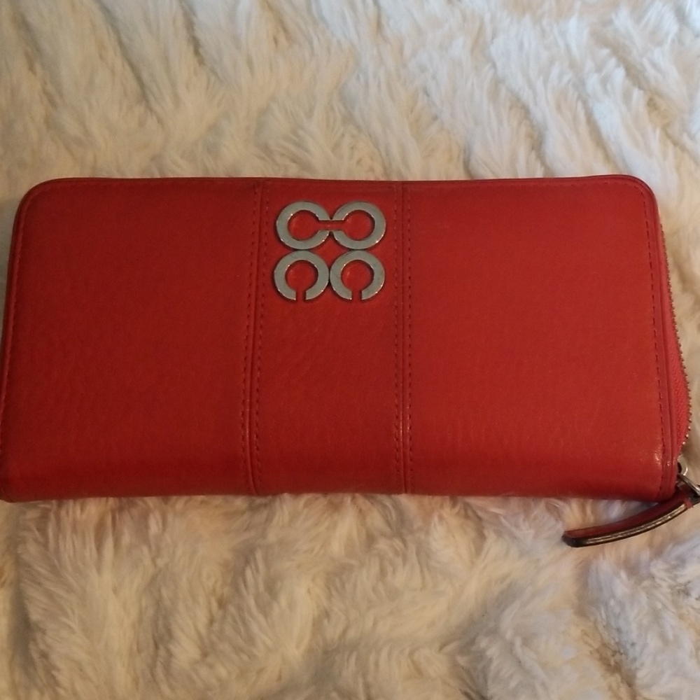 Coach accordion wallet in red (gently used)